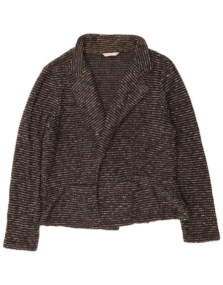 Suéter cardigã aberto feminino Marks & Spencer Reino Unido 20 2XL preto manchado