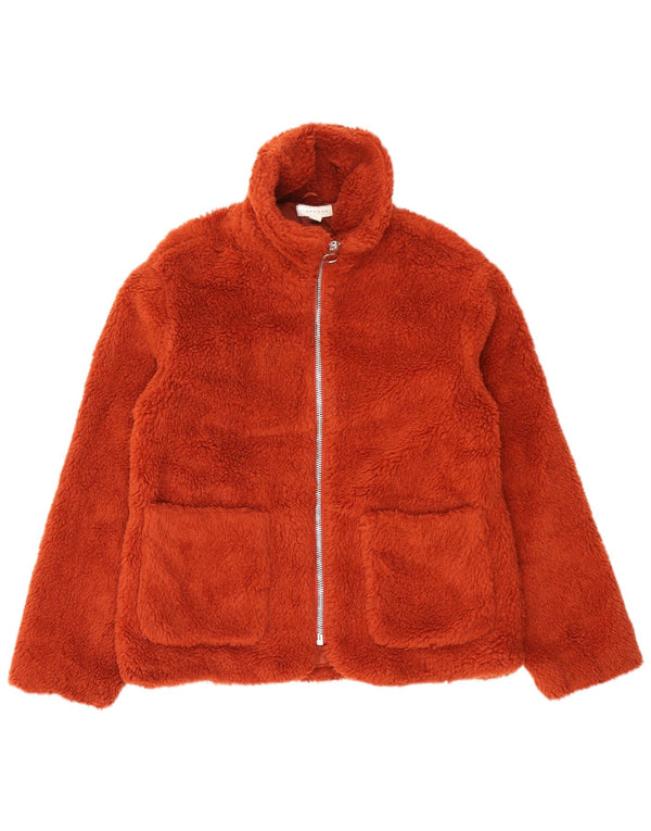 Jaqueta corta-vento superdimensionada Topshop feminina Teddy Bear Reino Unido 10 pequena laranja