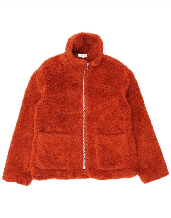 Jaqueta corta-vento superdimensionada Topshop feminina Teddy Bear Reino Unido 10 pequena laranja
