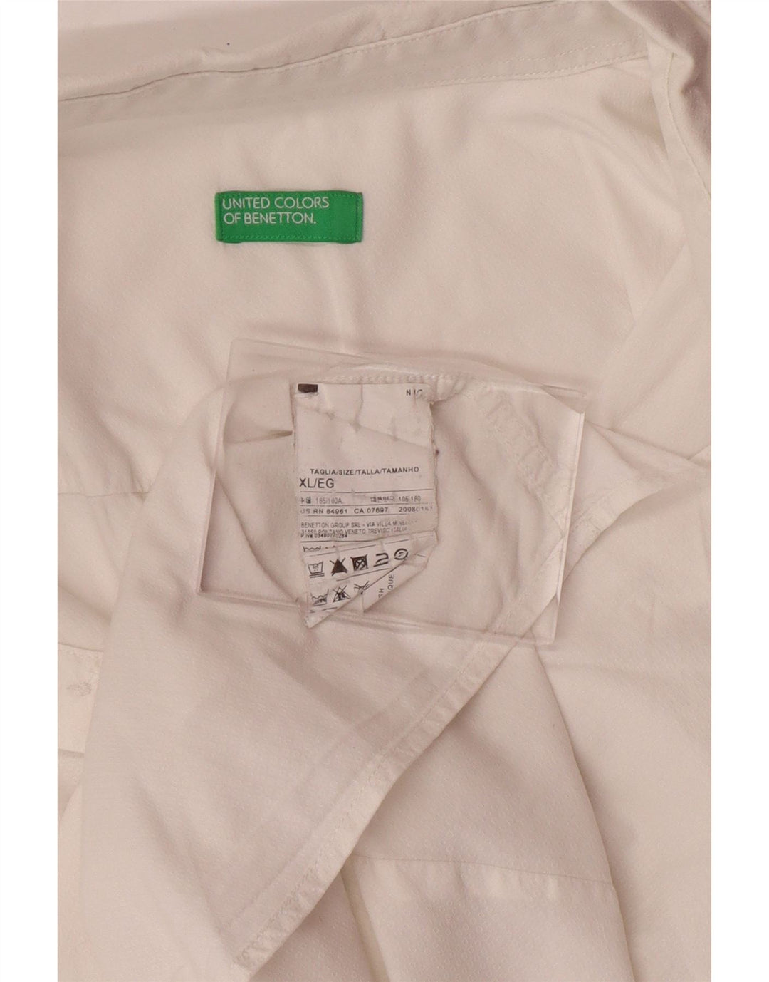 Camisa masculina BENETTON XL algodão branco