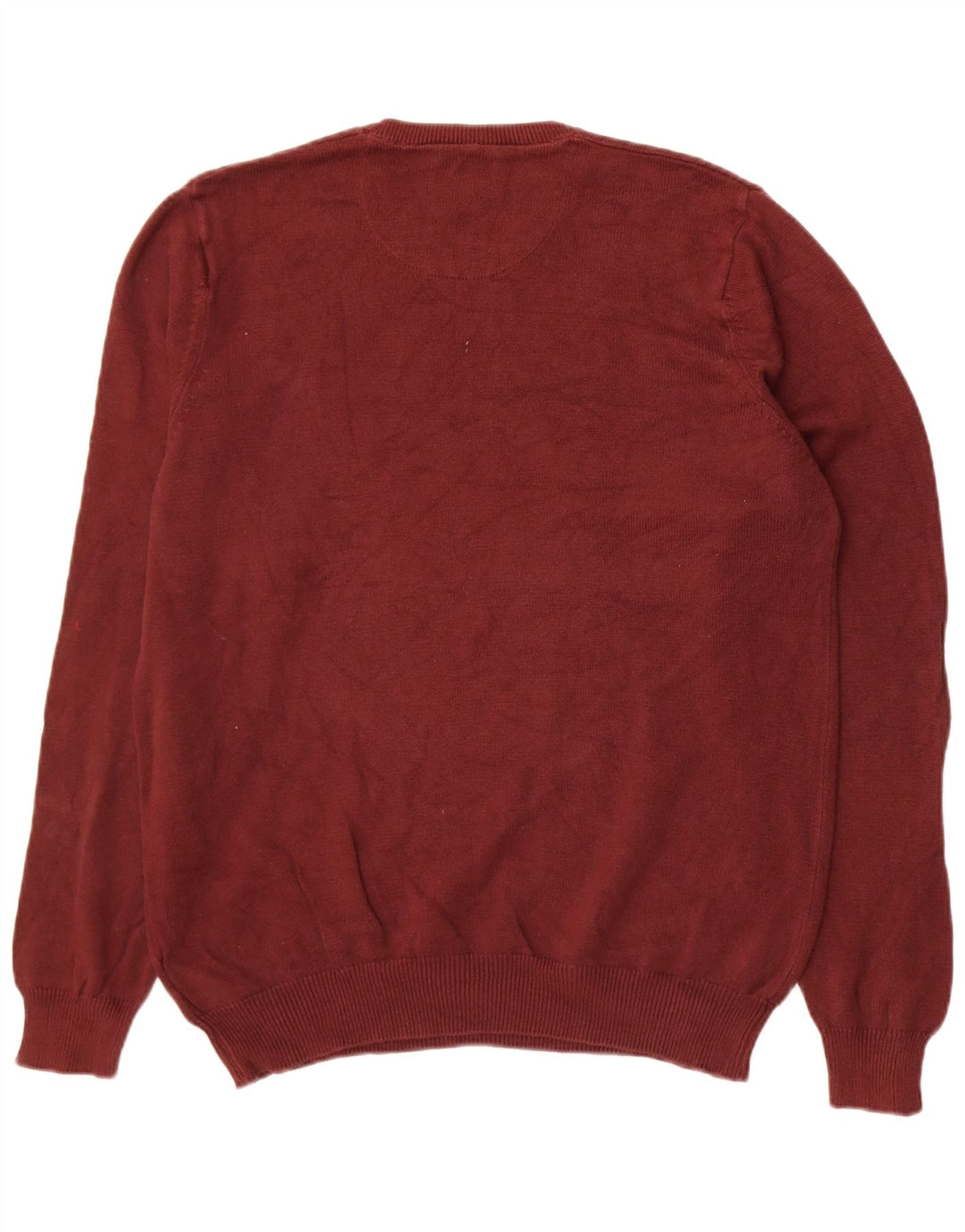 Suéter masculino Marks & Spencer com ajuste regular e gola redonda, médio Borgonha