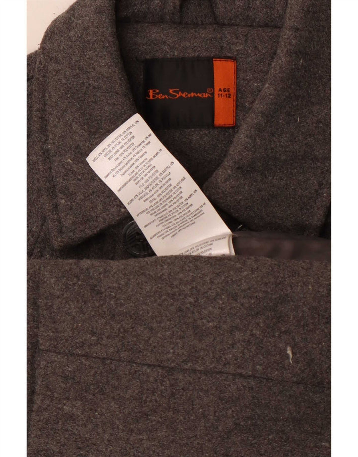 Ben Sherman Boys Pea Coat 11-12 anos Lã cinza