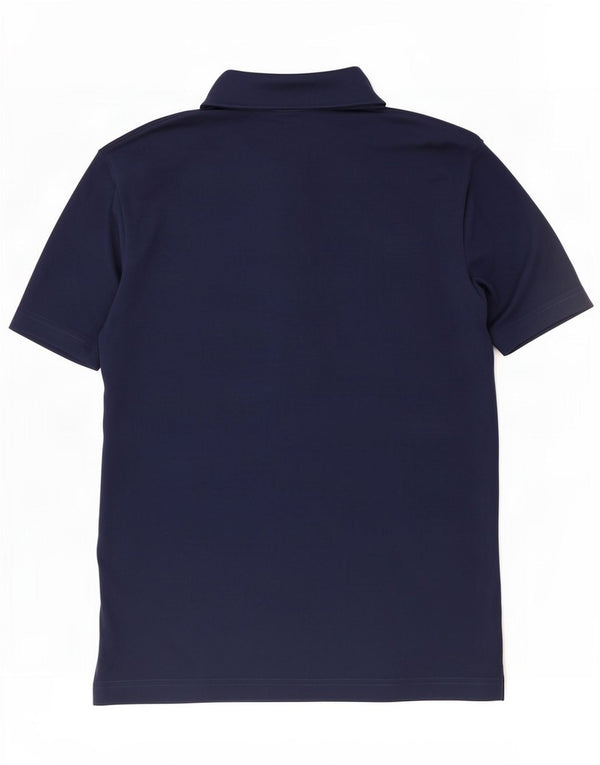 Camisa polo gráfica masculina Adidas pequena azul marinho poliéster