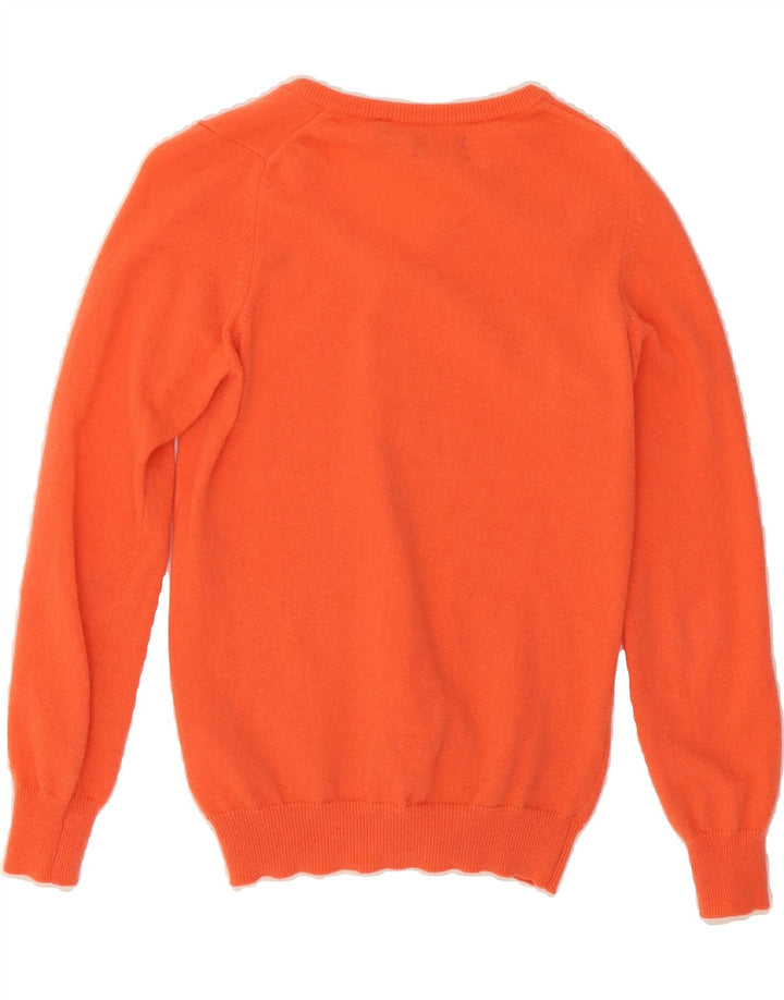 GANT Womens V-Neck Jumper Sweater UK 6 XS Orange Wool Vintage Gant and Second-Hand Gant from Messina Hembry 