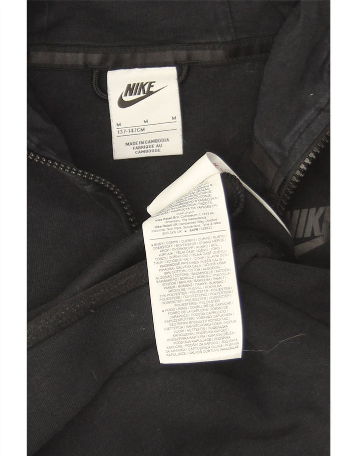 Suéter Nike Boys Zip com capuz 10-11 anos médio preto algodão