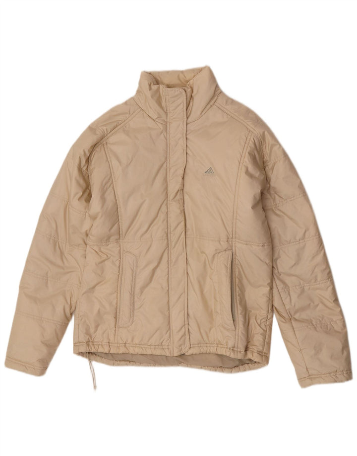 Jaqueta acolchoada feminina Adidas UK 16 grande poliamida bege