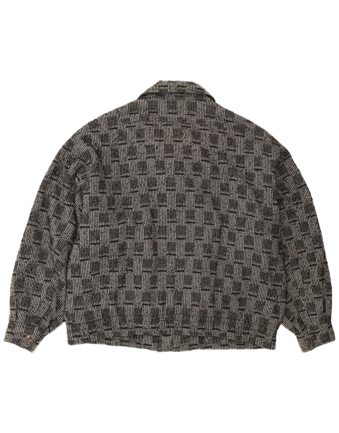 Jaqueta bomber masculina VINTAGE IT 52 XL lã xadrez cinza