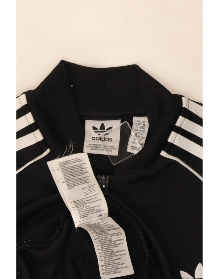 Casaco de treino Adidas Boys 11-12 anos preto poliéster