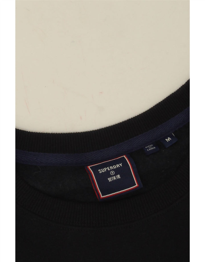 Superdry moletom gráfico masculino jumper médio azul marinho algodão