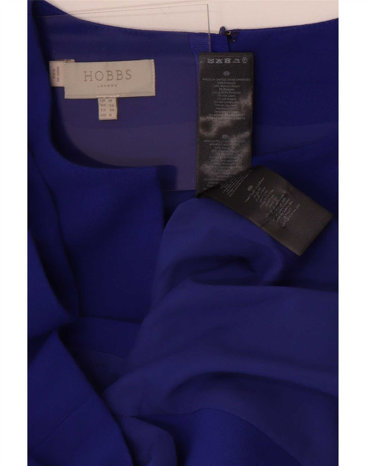 Vestido bainha feminino Hobbs UK 10 pequeno azul poliéster