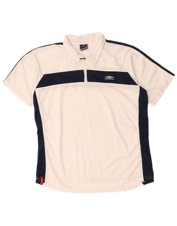 Camisa polo masculina UMBRO XL branca colorblock poliéster