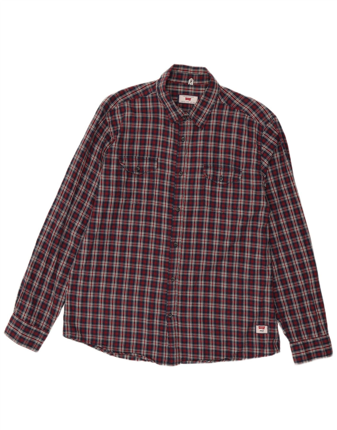 Camisa masculina de flanela CARRERA Regular Fit XL algodão xadrez vermelho