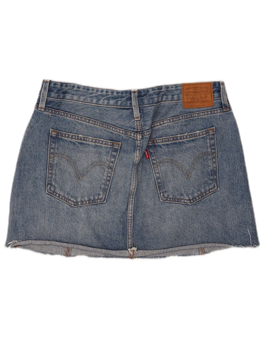 Mini saia jeans feminina Levi's W30 algodão azul médio
