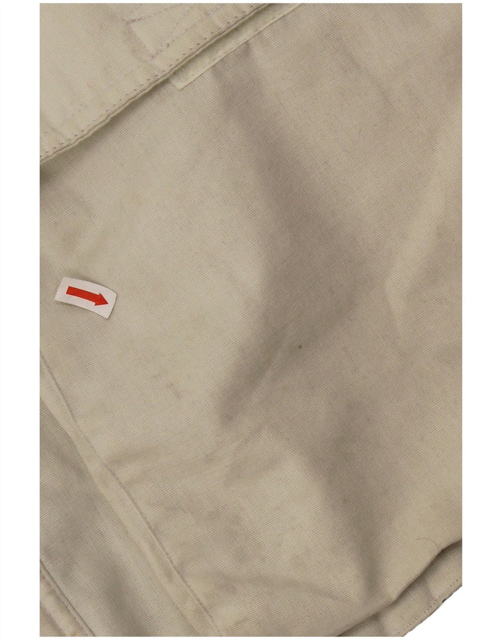 Jaqueta corta-vento masculina Stratos com capuz UK 42 XL algodão branco