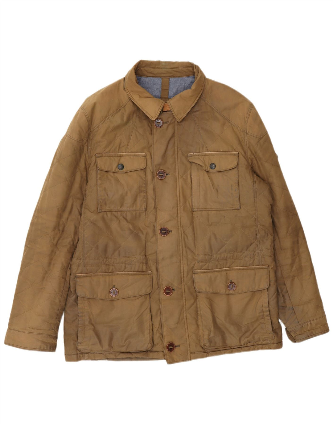 Jaqueta utilitária masculina Massimo Dutti Reino Unido 40 grande marrom nylon