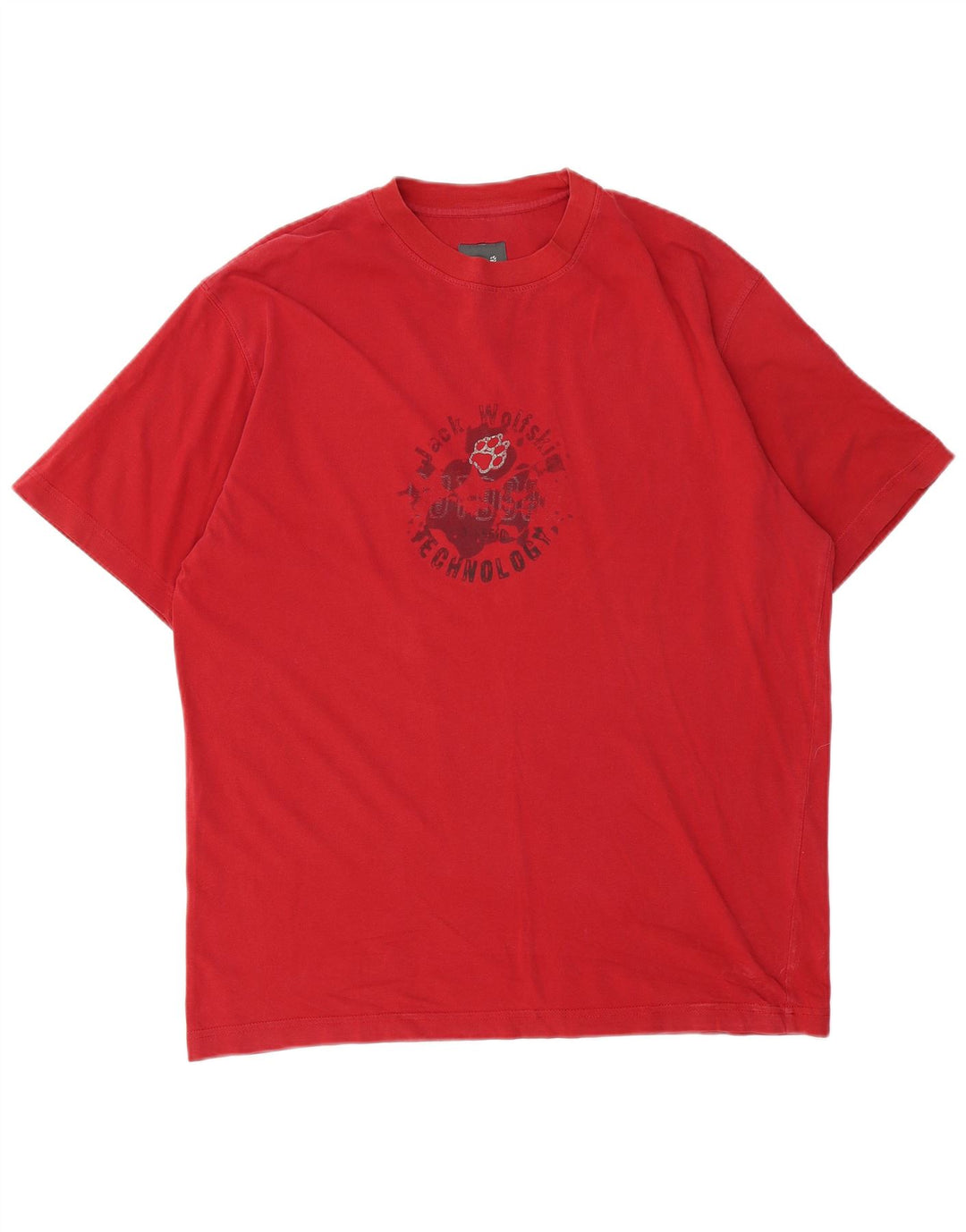 Camiseta gráfica masculina Jack Wolfskin grande algodão vermelho