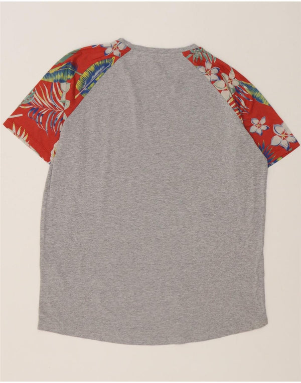Camiseta masculina Jack & Jones Regular Fit Top XL Cinza Floral Algodão