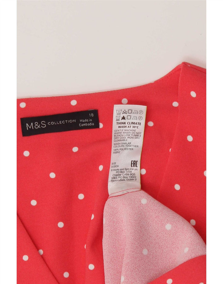 Vestido feminino Marks & Spencer UK 18 XL rosa bolinhas poliéster