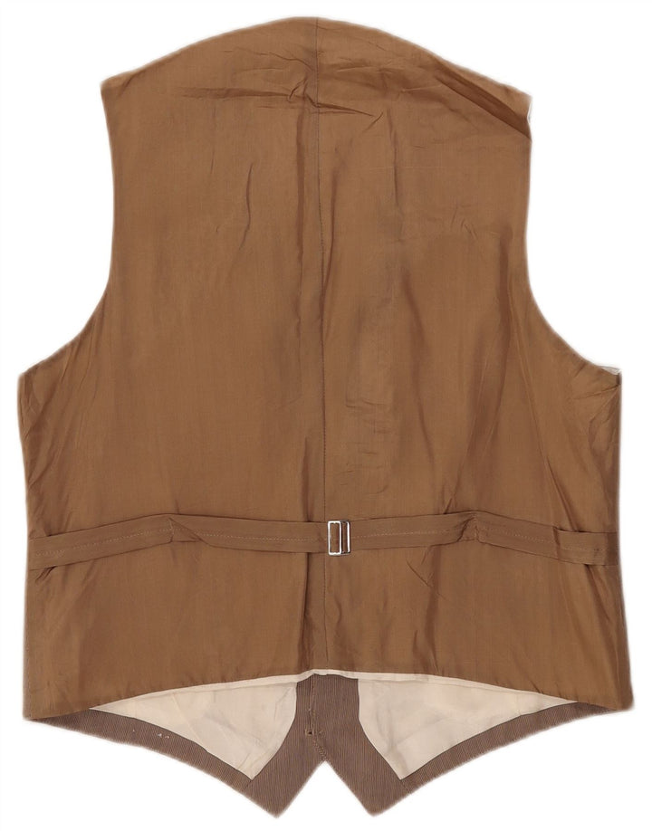 Colete masculino vintage IT 52 grande risca de giz marrom