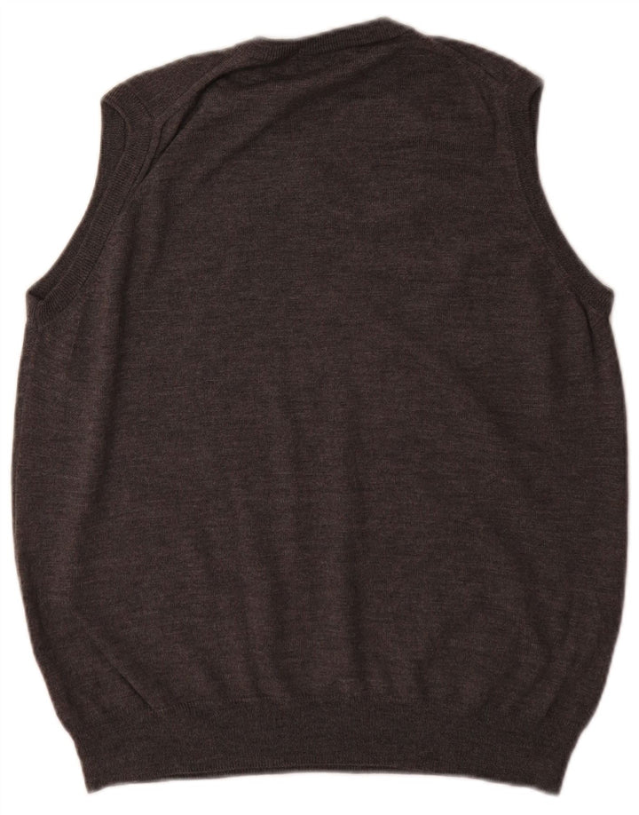 Regata masculina Marks & Spencer com colete em lã Merino cinza médio