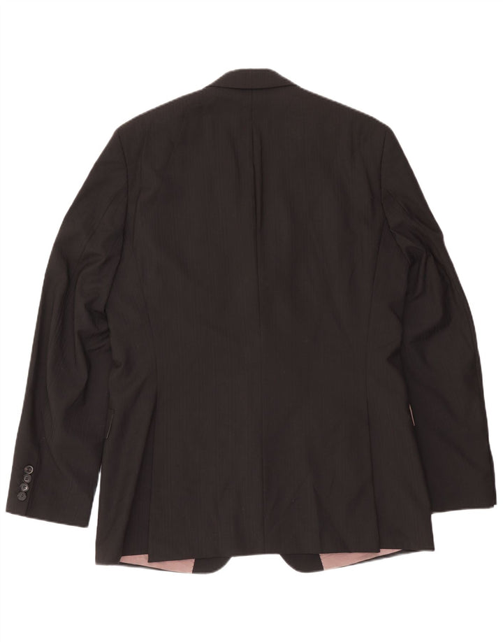 Jaqueta blazer masculina de 2 botões Hugo Boss tamanho 102 grande lã preta