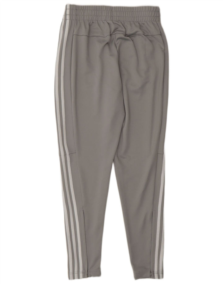 Calças de treino femininas Adidas UK 8/10 poliéster cinza pequeno