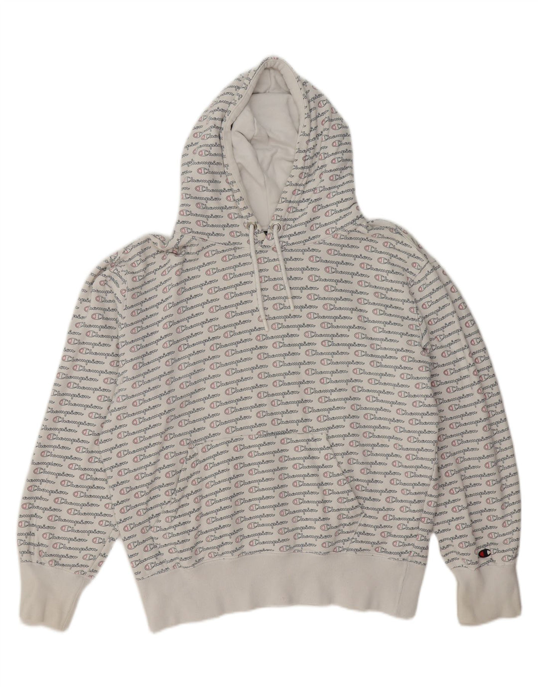 CHAMPION Womens Graphic Hoodie Jumper UK 18 XL White Cotton Vintage Champion and Second-Hand Champion from Messina Hembry 