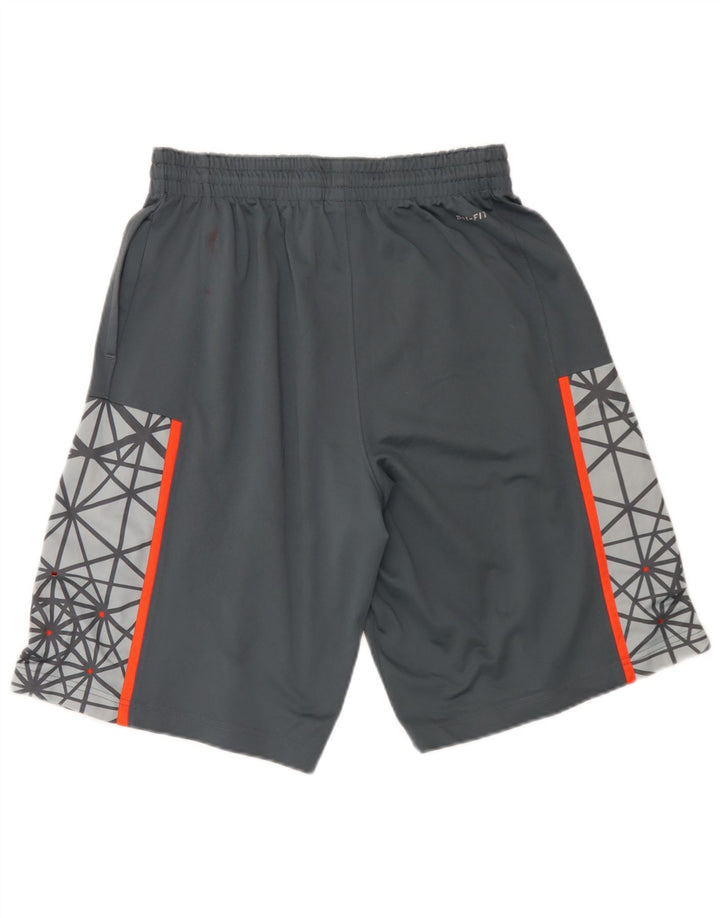 Shorts esportivos Nike masculinos Dri Fit Graphic cinza médio poliéster geométrico