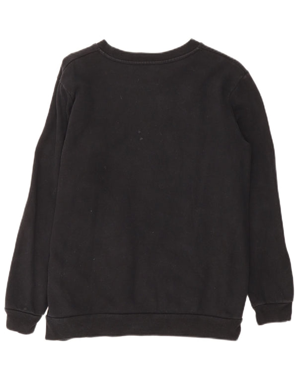 Calvin Klein Jeans feminino moletom gráfico jumper UK 12 médio preto
