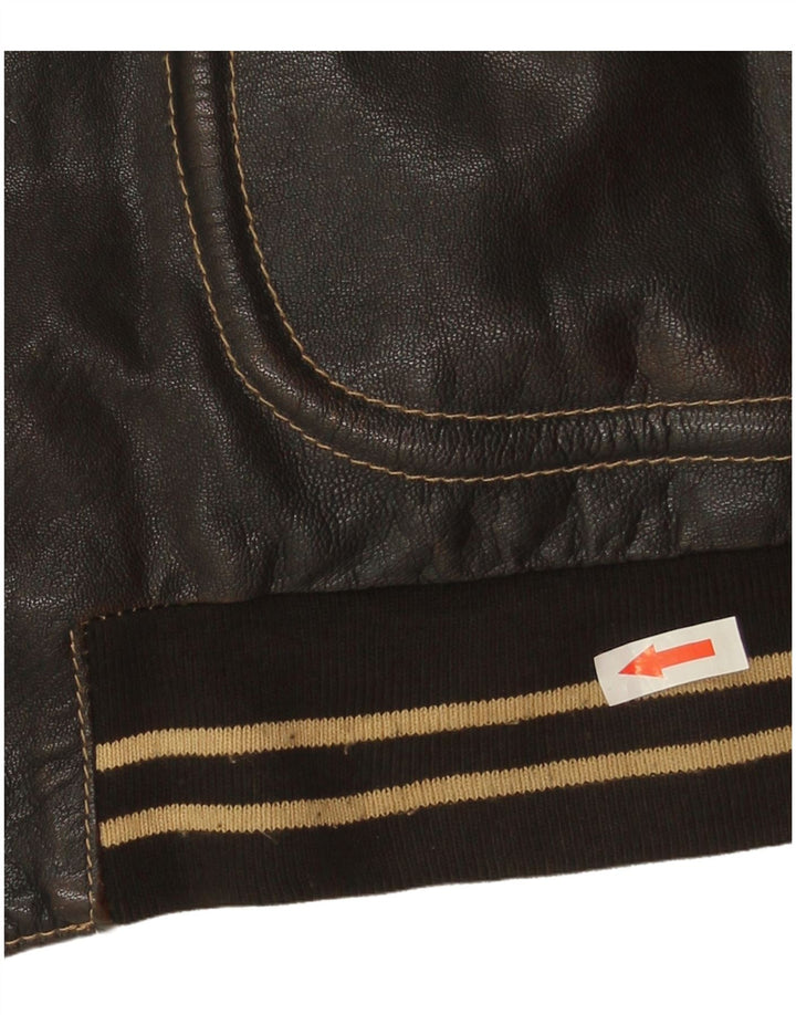 Jaqueta de couro masculina vintage IT 52 XL couro marrom