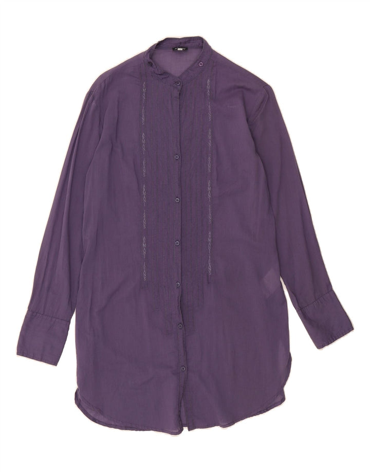 ARMANI JEANS Womens Shirt Dress US 6 Medium Purple Cotton Vintage Armani Jeans and Second-Hand Armani Jeans from Messina Hembry 