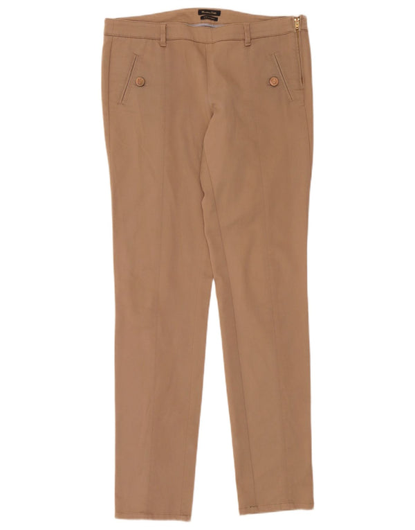 Calça Chino Slim Feminina Massimo Dutti EU 38 Pequeno W28 L32 Algodão Bege