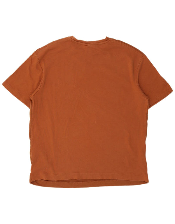 Zara Mens T-Shirt Top Large Brown Cotton