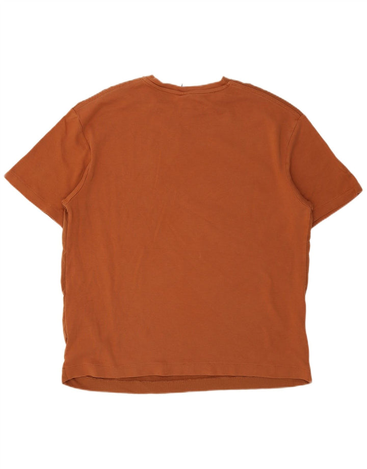 Camiseta masculina Zara Top grande de algodão marrom