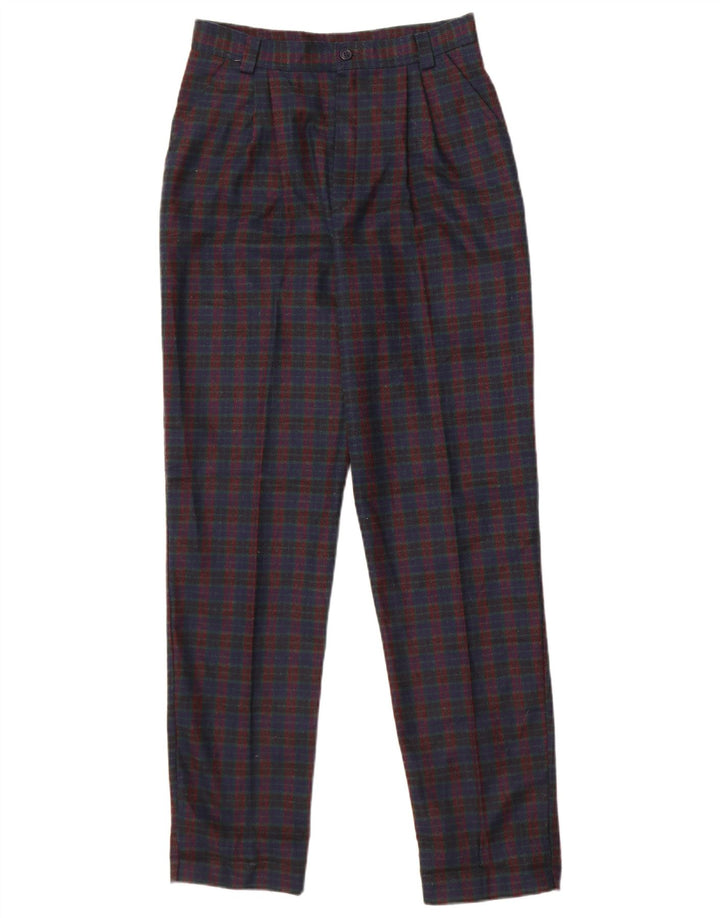 Calça Chino Feminina Sivar IT 42 Médio W26 L30 Azul Marinho Xadrez