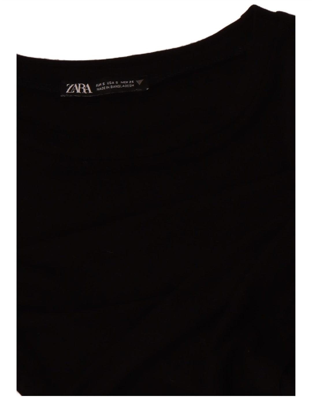Zara Womens Crop Top Manga Longa Reino Unido 8 Pequeno Preto