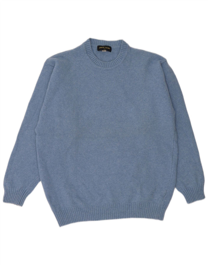 Suéter masculino PIERRE CARDIN com gola redonda, grande lã azul
