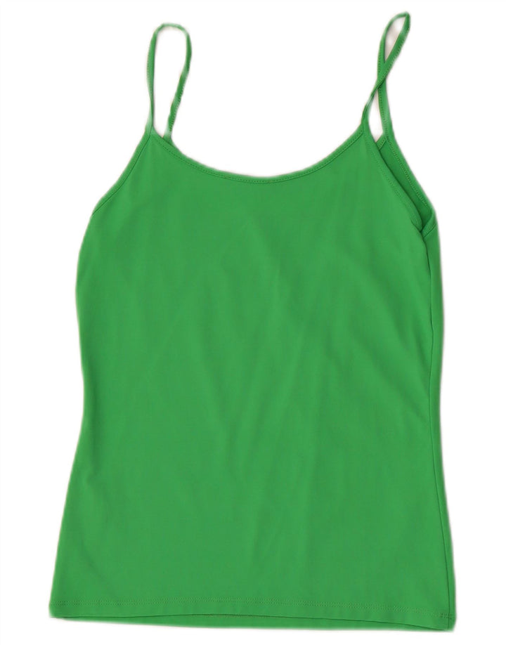 Zara Womens Cami Top UK 14 Grande Poliamida Verde