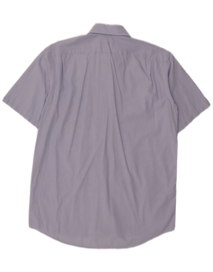 Camisa masculina Lacoste manga curta tamanho 40 algodão azul médio