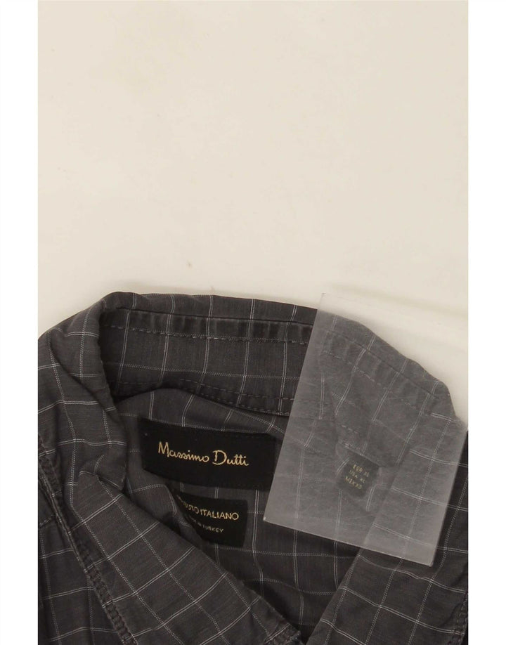 Camisa masculina Massimo Dutti XL xadrez cinza