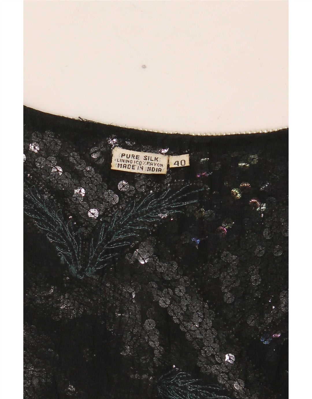 Blusa feminina vintage cropped gráfica EU 40 seda listrada preta média