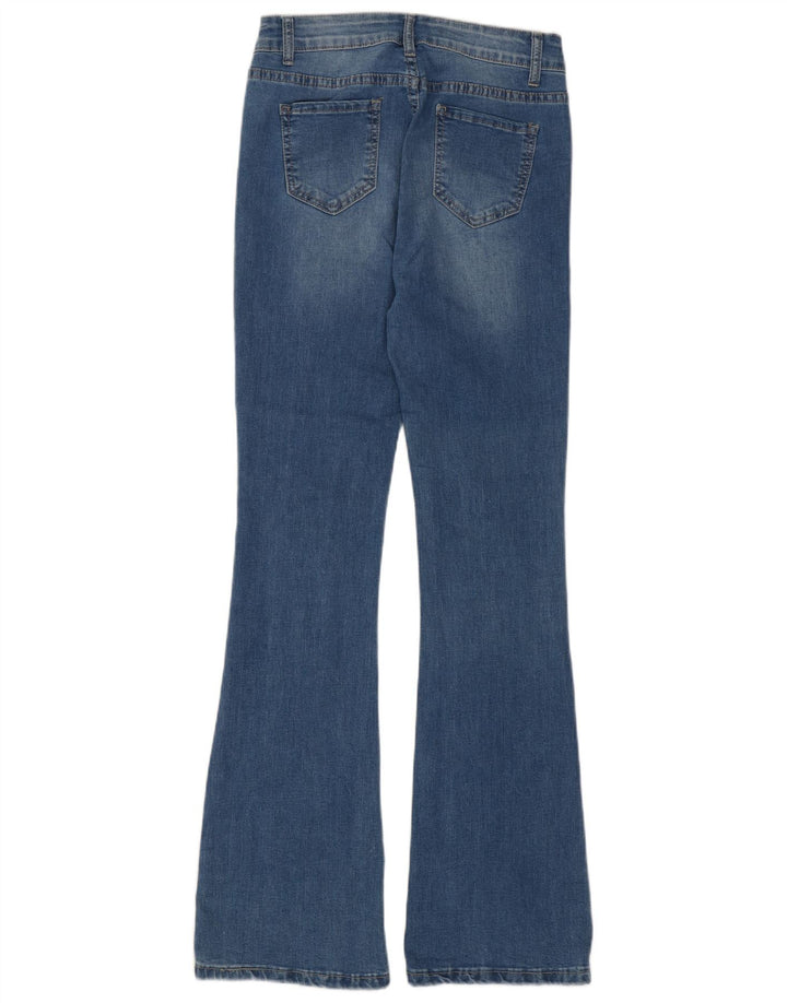 Libero feminino slim flared jeans médio W27 L31 algodão azul