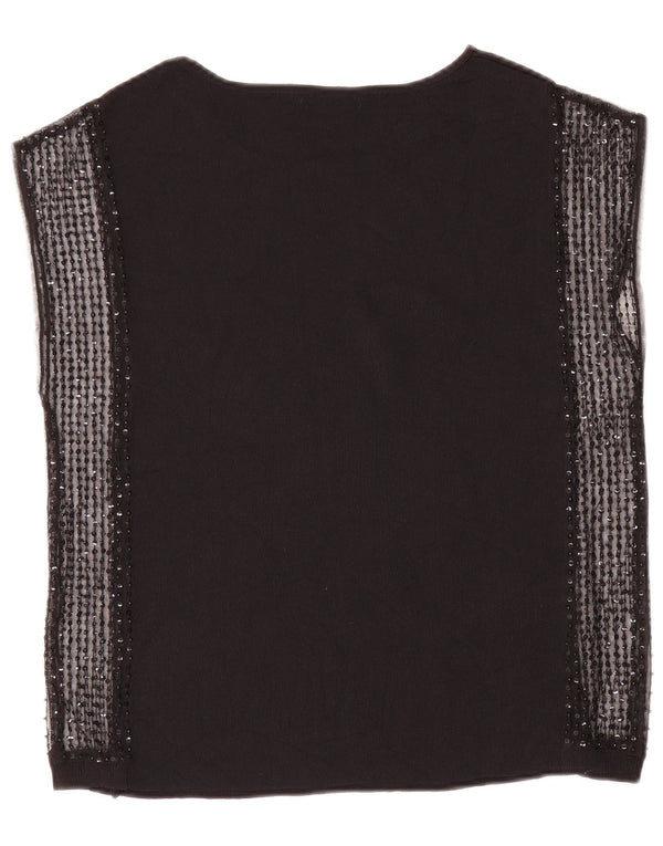 Blusa feminina sem mangas Zara Top UK 12 médio preto