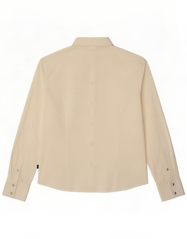 Camisa feminina Just Cavalli Reino Unido 14 algodão branco médio