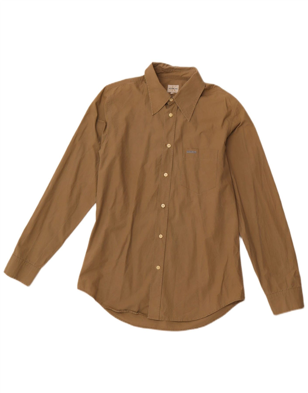 Camisa masculina CALVIN KLEIN JEANS grande algodão cáqui