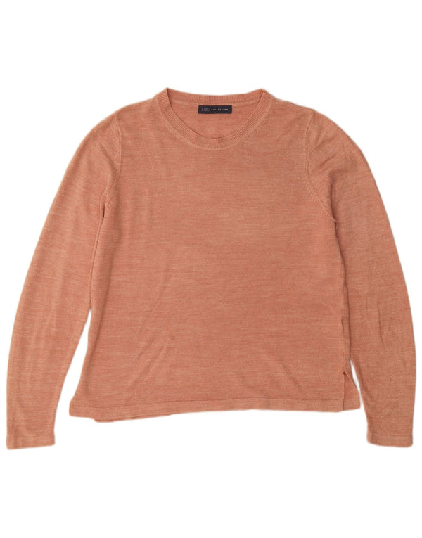 Suéter feminino Marks & Spencer com gola canoa e acrílico rosa grande Reino Unido 14