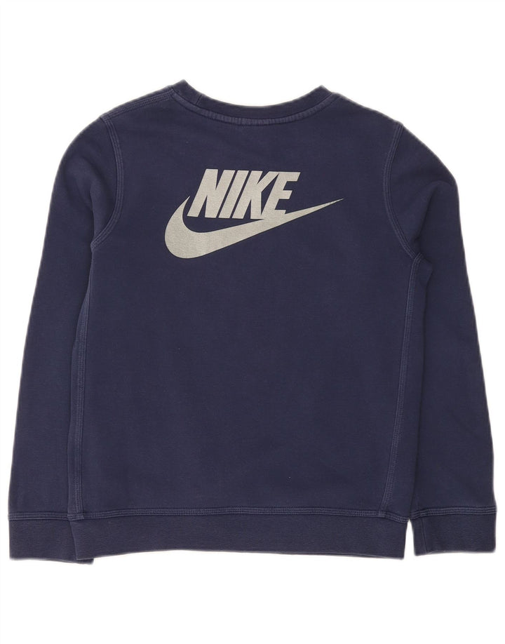 NIKE Boys Swoosh Graphic Moletom Jumper 10-11 Anos Médio Azul Marinho