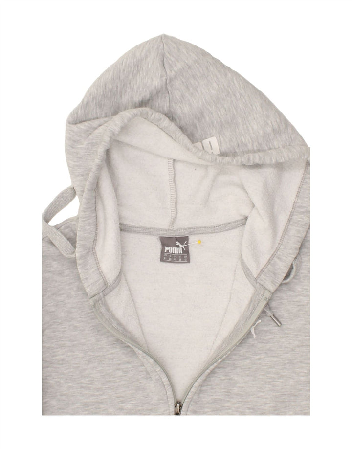 PUMA Womens Graphic Zip Hoodie Sweater UK 10 Small Grey Cotton Vintage Puma and Second-Hand Puma from Messina Hembry 