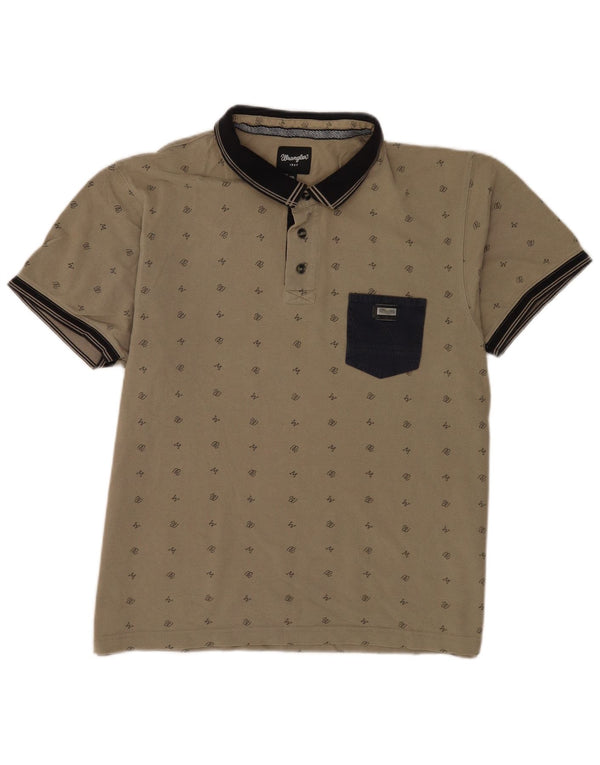Camisa polo Wrangler masculina de rugby XL algodão cáqui
