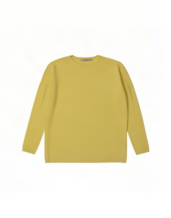 Zara Suéter feminino oversized com gola canoa Reino Unido 10 pequeno amarelo